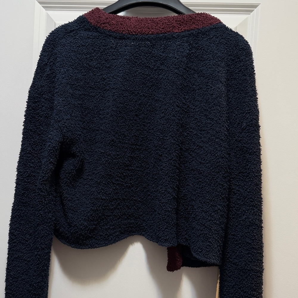 Tommy Hilfiger x urban outfitters plush cardigan in navy and burgundy small - Picture 5 of 5